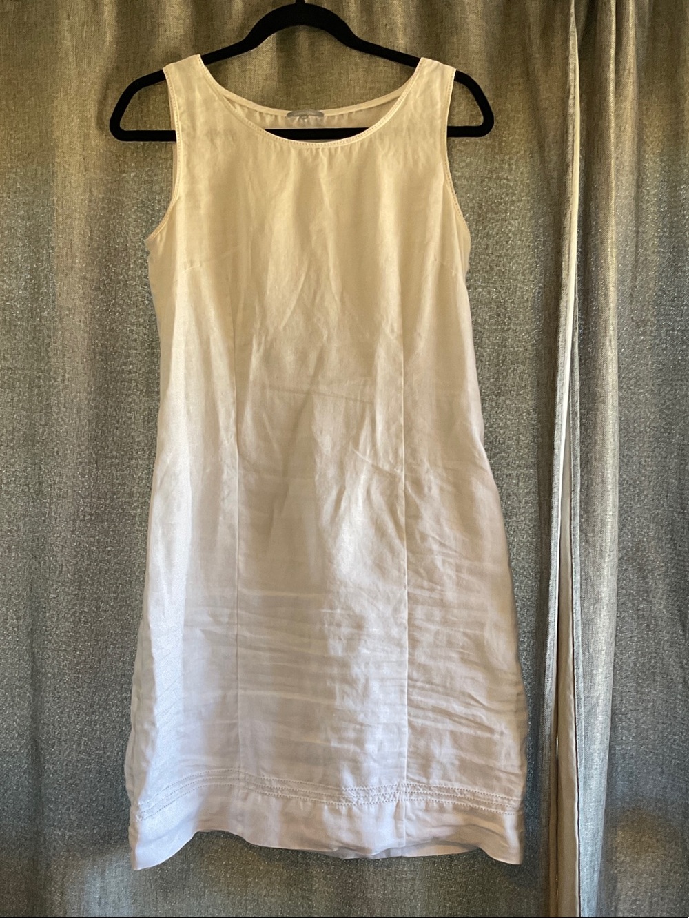 Sleeveless White Linen Mini Dress
